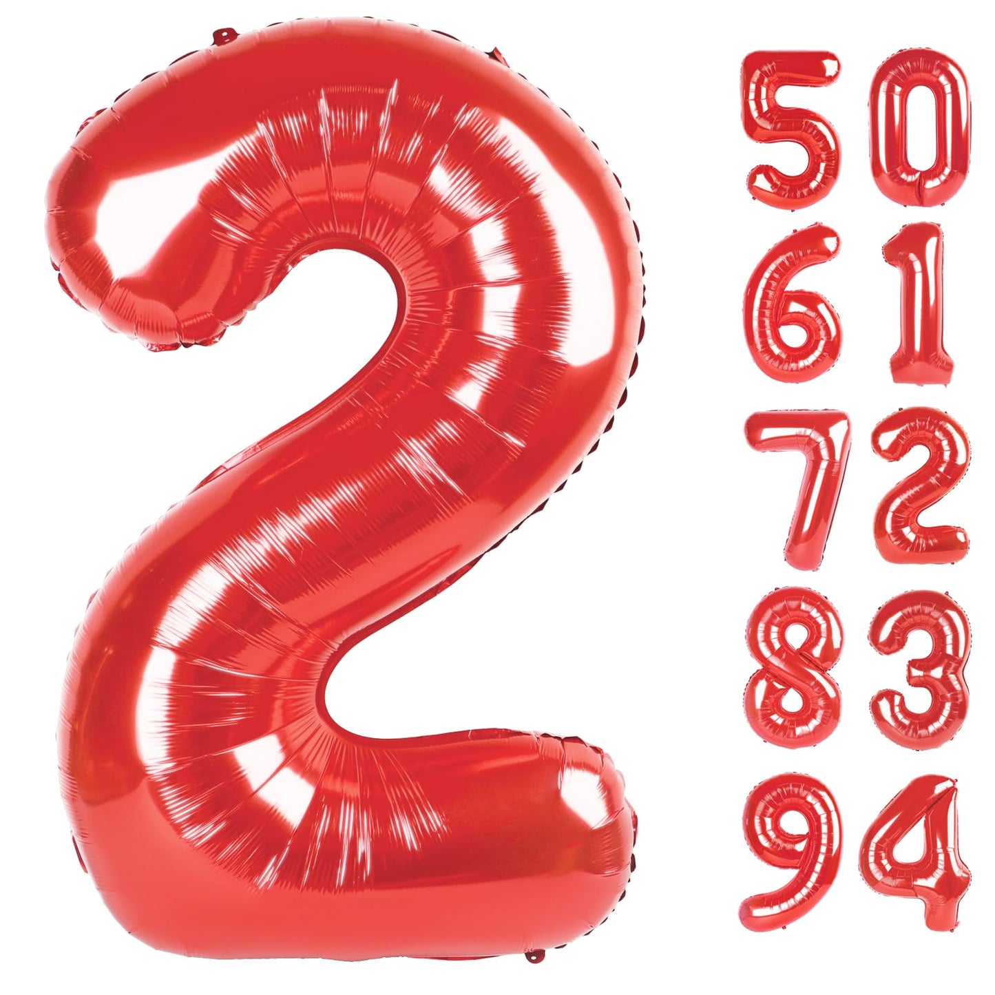 Red 2 Balloon, Number Balloon 40 Inch, Two Balloon Number Birthday Decorations, Second 2Nd For Spiderman Miraculous Ladybug Minn