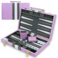 Backgn Sets for mature-themeds  15 inch Backgn Purple Sets Classic Board Game with enhanced Leather Case  Portable Travels Strategy Backgn Game Set for mature-themeds  Kids (Purple)