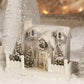Bethany Lowe 6'' Wintery White Cape Cod Putz House With Deer Christmas Village Figure