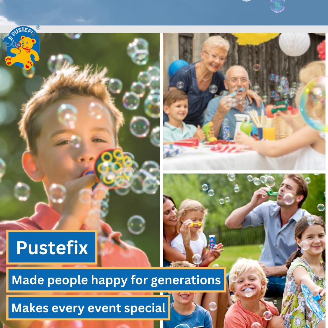 Pustefix 33.8 Oz Refill Bottle Of Pustefix Liquid Bubble Blowing Soap Solution, 1000Ml
