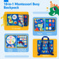 Hahaland Toddler Toys Busy Board 1-4, Montessori Toys For Ages 2-4, Boy Birthday Gift 18 In 1 Preschool Learning Activities With 12 Life Skills-Numbers,String Beads,Shapes,Colors,Puzzles,Alphabet