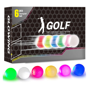 Glow In The Dark Golf Balls, Night Glowing Long Distance Led Golf Balls Colored, Golf Sports Games For Men Women And Children (6