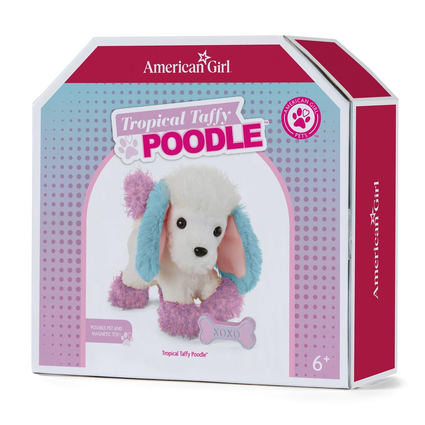 American Girl Truly Me Tropical Taffy Poodle Pet With Pink Bow And Dog Bone Toy, For Ages 6+