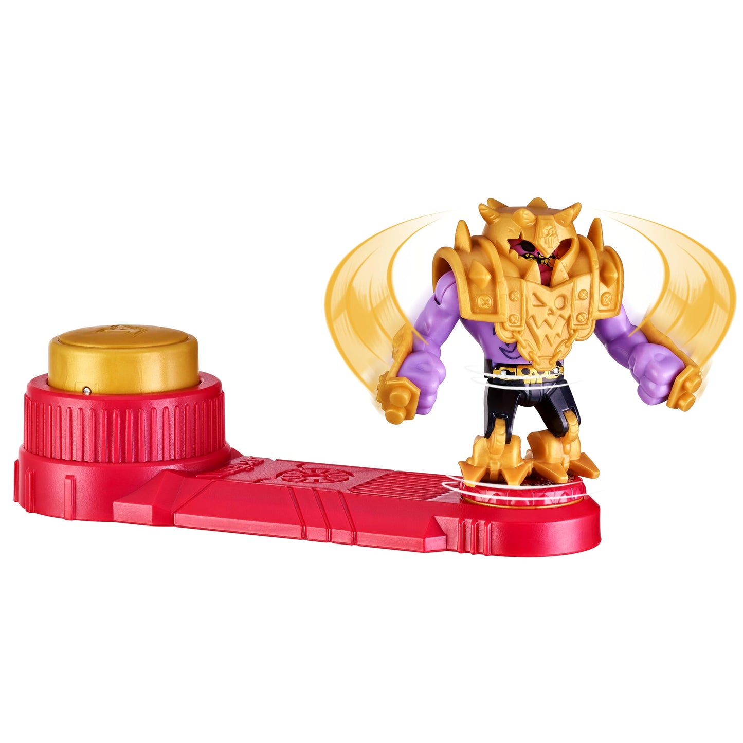Legends of Akedo Beast Strike Battling Giant Gold Tusk. Mini Battling Warriors. protective covering Explodes Off During Battle. Ready  Fight  Split Strike. Small