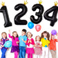 Black Number 4 Balloon With Crown, Large Number Balloons 40 Inch, 4Th Birthday Party Decorations Supplies 4 Year Old Birthday Si