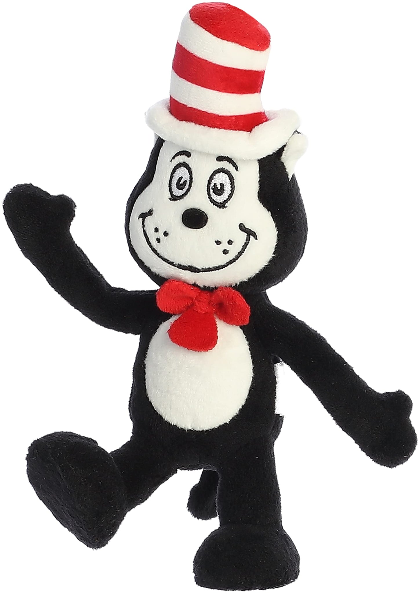 Aurora Whimsical Dr. Seuss Cat In The Hat Armature Stuffed Animal - Magical Storytelling - Officially Licensed - Black 8 Inches