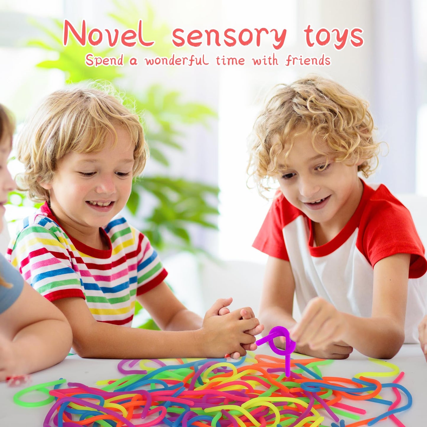 Estimable 100 Pcs Colorful Stretchy Fidget Strings Sensory Toys, Carnival Prizes Fidget Stress Relief Toy For Classroom Prize Children Gift Birthday Party Favors Kids 4-8 8-12