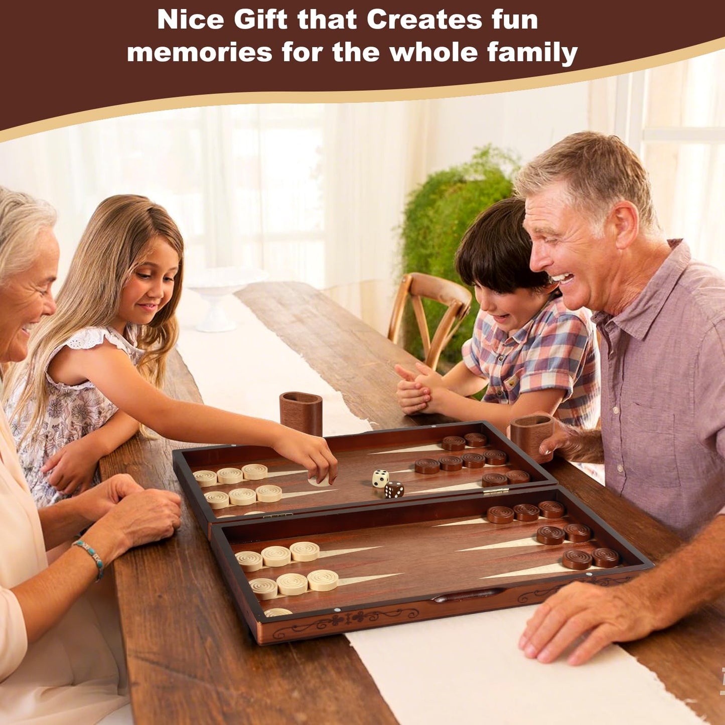 Syrace Wooden Folding Backgn Set - Large 15.75 (40cm)  Handcrafted Exquisite Design  Perfect for mature-themeds & Kids  Ideal for Backgn Enthusiasts