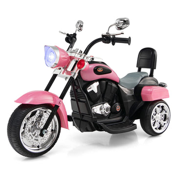 Dortala Kids Motorcycle, 6V Battery Powered Ride-On Chopper Motorcycle Trike With Horn, Headlights, Forward/Reverse Switch, 3 Wheels Electric Motorcycle For Kids, Gift For Boys Girls (Pink)