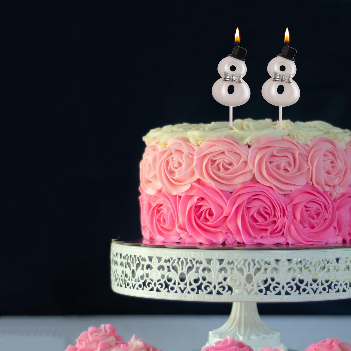 AOOLADA 88th Birthday Candles, White 88 Year Old Number Birthday Candles, Happy Birthday Party Decorations Cake Topper Gifts for