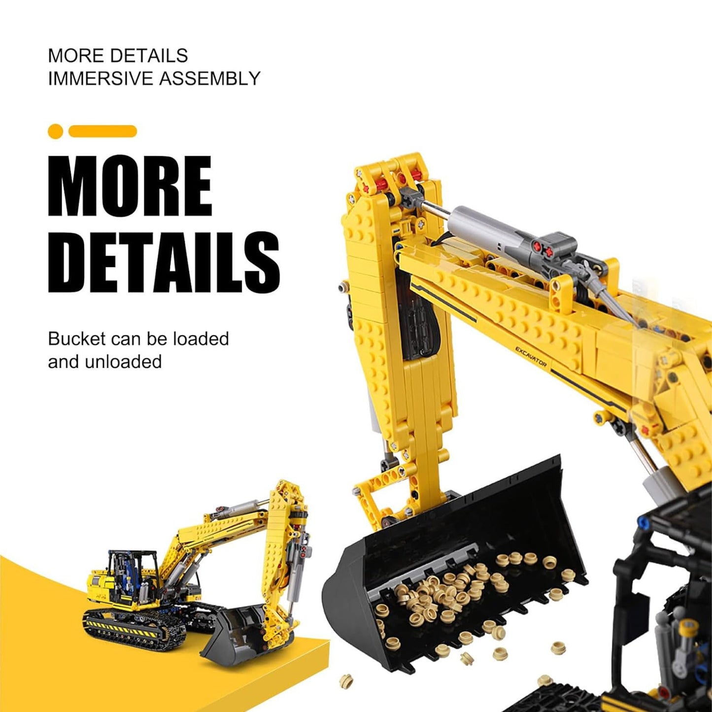 Mould King 13112 Rc Excavator Building Set For Boys, 1830 Pieces Building Blocks App Remote Control Truck Construction Vehicles Model With Motor, Stem Engineering Toys For Kids