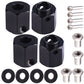Aimrock Aluminum 12Mm Hex Extended Wheel Hubs 12Mm Offset Spacers Upgrades For 1/10 Trx4 Trx6 Rc Crawler Truck (Black, 12Mm)