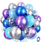 Frozen Balloons, Pastel Blue Metallic Purple Silver Balloon With Snowflake Latex Balloons, Frozen Birthday Party Decorations For
