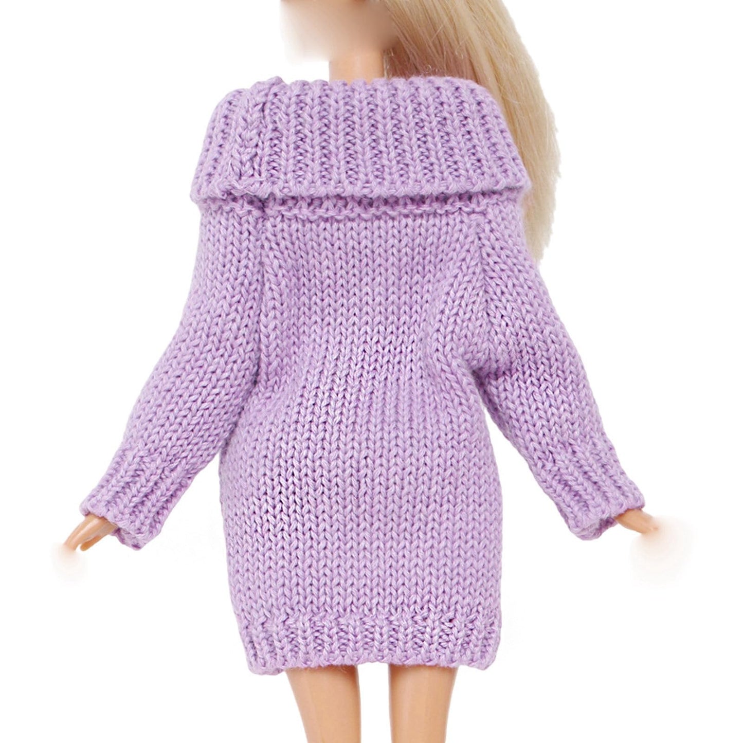 Bjdbus Winter Turtleneck Sweater Clothes For 11.5 Inch Girl Doll Accessories (Purple)