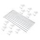 FPVDrone 10PCS 1.2mmx20cm RC Steel Pushrod Parts + 10PCS Nylon Micro Control Horns 35mmx15mm 4 Holes for RC Airplane Plane DIY P