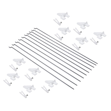 FPVDrone 10PCS 1.2mmx20cm RC Steel Pushrod Parts + 10PCS Nylon Micro Control Horns 35mmx15mm 4 Holes for RC Airplane Plane DIY P