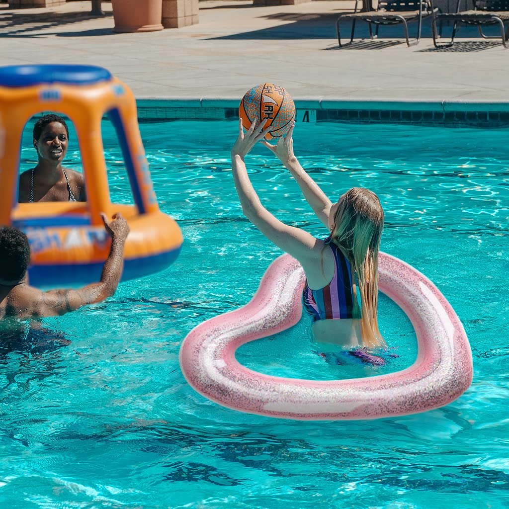 Blublu Park Inflatable Heart Pool Float, Sweet Love Swim Rings Float Loungers Tube For Summer Water Fun Beach Party Toys For Adu