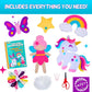 CRAFTSBEE Magical Unicorn Sewing Kit - Create 5 Felt Animals & Pillow - Large, Unicorn Crafts for Girls 7+