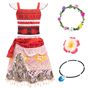 Meland Princess Dress Up For Girls, Dress Up Clothes With Light Up Flower Crown, Halloween Costumes For Girls Toddlers 3-8