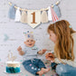Baby Boy 1St Birthday Party Decorations For Handmade Tassel Garland Highchair Banner With Cake Topper Crown Hat