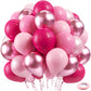 Bezente Pink Balloons Set, 60pcs 12" Metallic & Latex Balloons for Birthday, Wedding, Baby Shower - Multiple Pink Colors