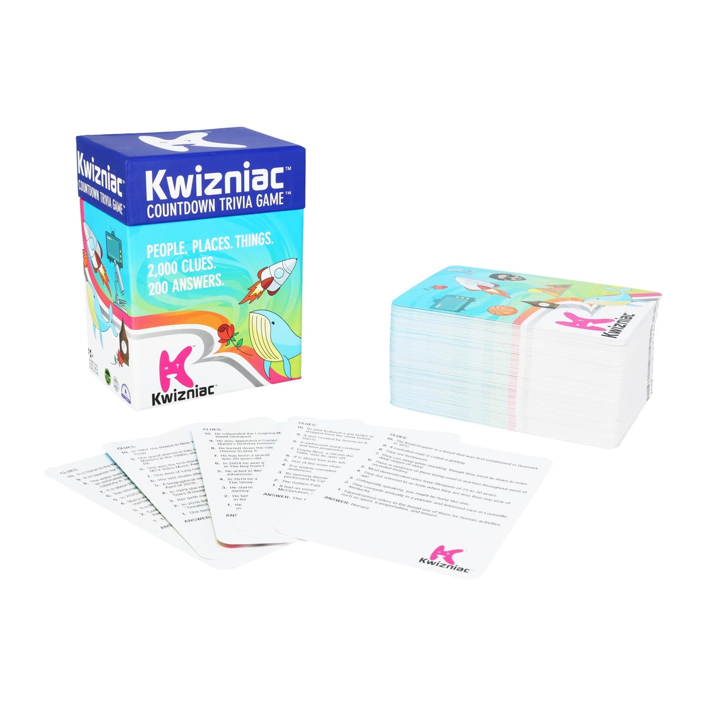 Kwizniac By Continuum Games, Trivia Countdown Card Game, 10 Clues In Decreasing Order Of Difficulty