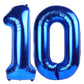 Navy Blue Number 10 Balloon 40 Inch, 10 Number Balloons, 10Th Navy Blue Birthday Decorations, 10 Year Old Girls Boys Blue Party