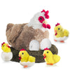 Youthfuljive 9 In 1 Chicken Stuffed Animal Set - Plush Toys with Zippered Belly, Baby Chicks, Eggs & Coop for Kids, Model st-toy-003