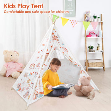 Kids Teepee Tent Toddler Tent Indian Tipi Tent For Kids Upgrade Stable Indoor Tent Playhouse Outdoor Play Tent For Girls & Boys