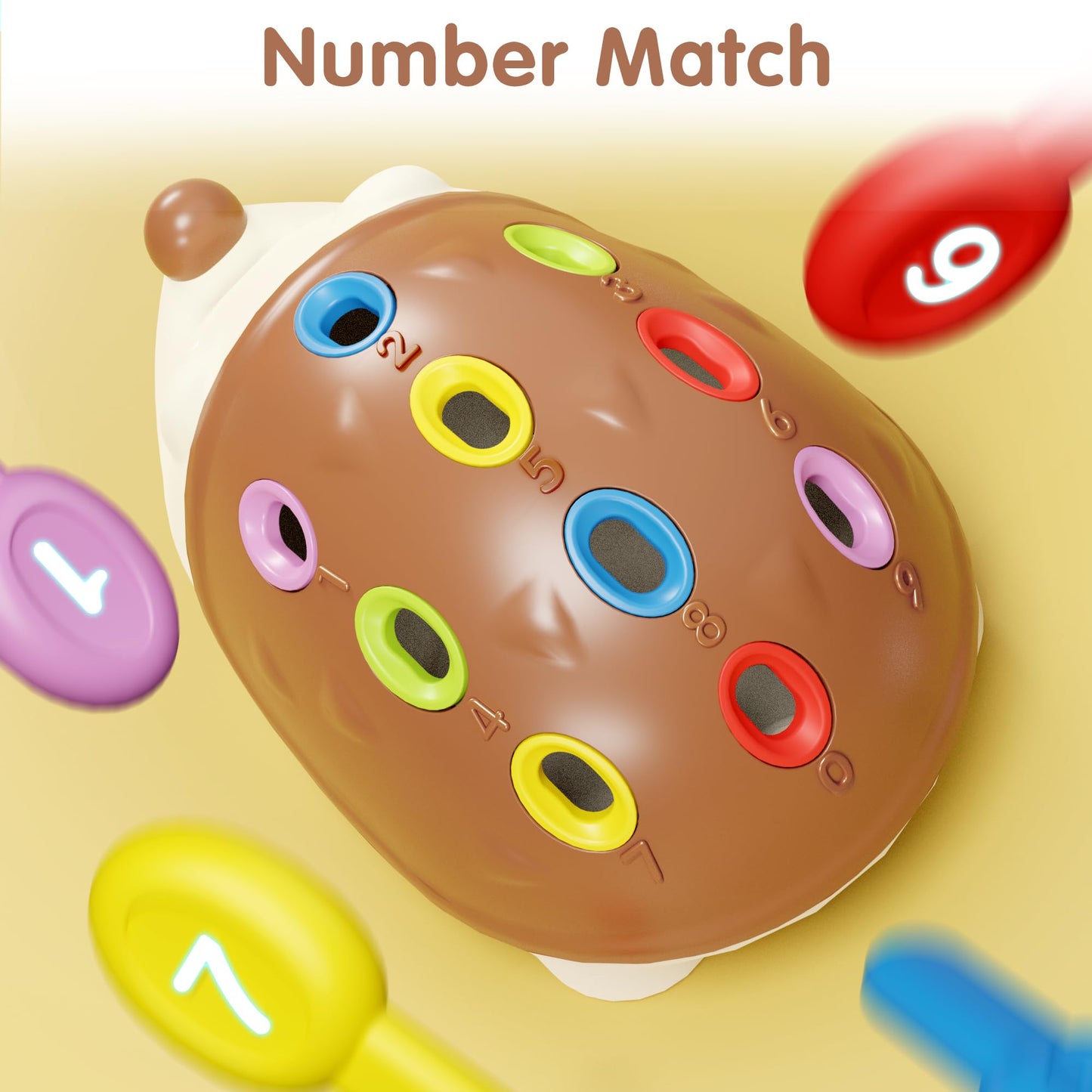 Iplay, Ilearn Fine Motor Toys For Toddlers 1-3, Baby Hedgehog Montessorri Learning Set, Educational Counting Sorter Toy, Development Infant Gifts 9 12 18 Month 1 2 3 Year Old Boys Girls Kids Babies
