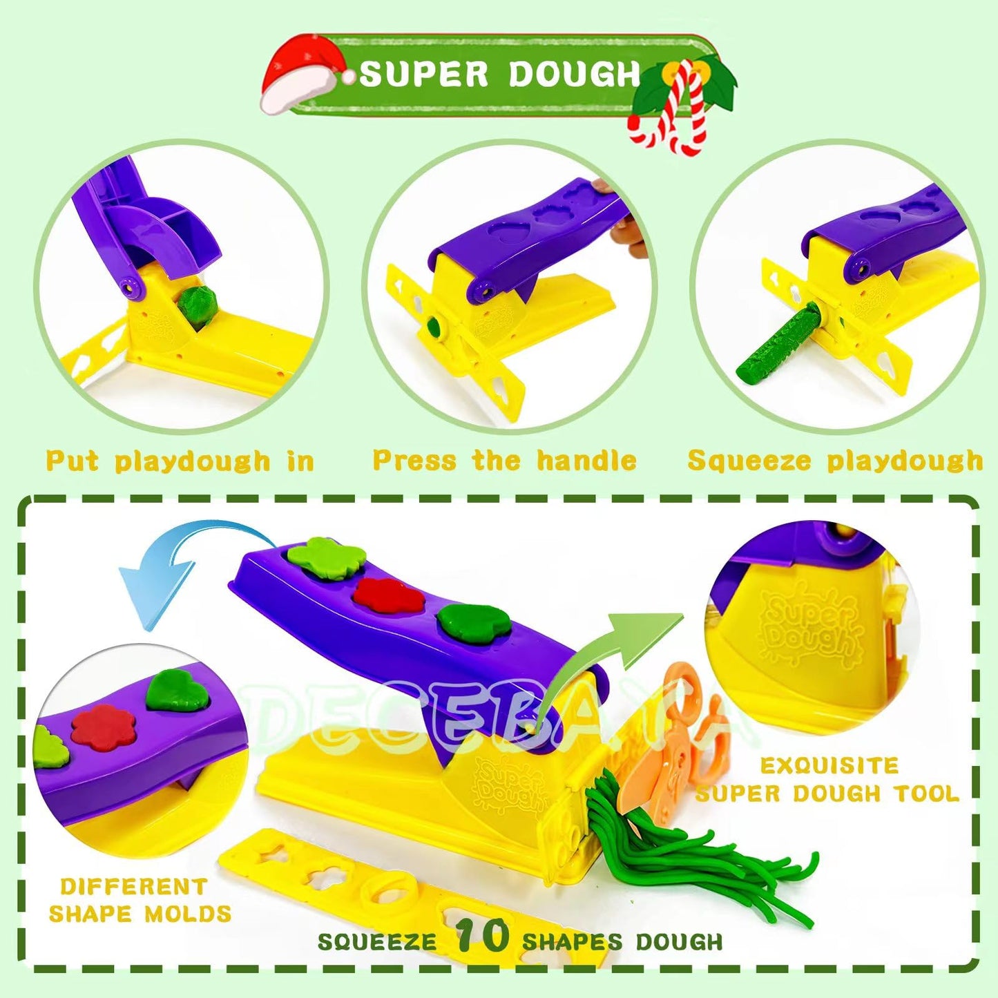 Dough Play Tools For Kids- Dough Accessories Molds Stamps Cutter Scissor Rolling Pin And Storage Box , Party Favors Set For Age
