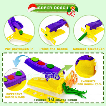 Dough Play Tools For Kids- Dough Accessories Molds Stamps Cutter Scissor Rolling Pin And Storage Box , Party Favors Set For Age