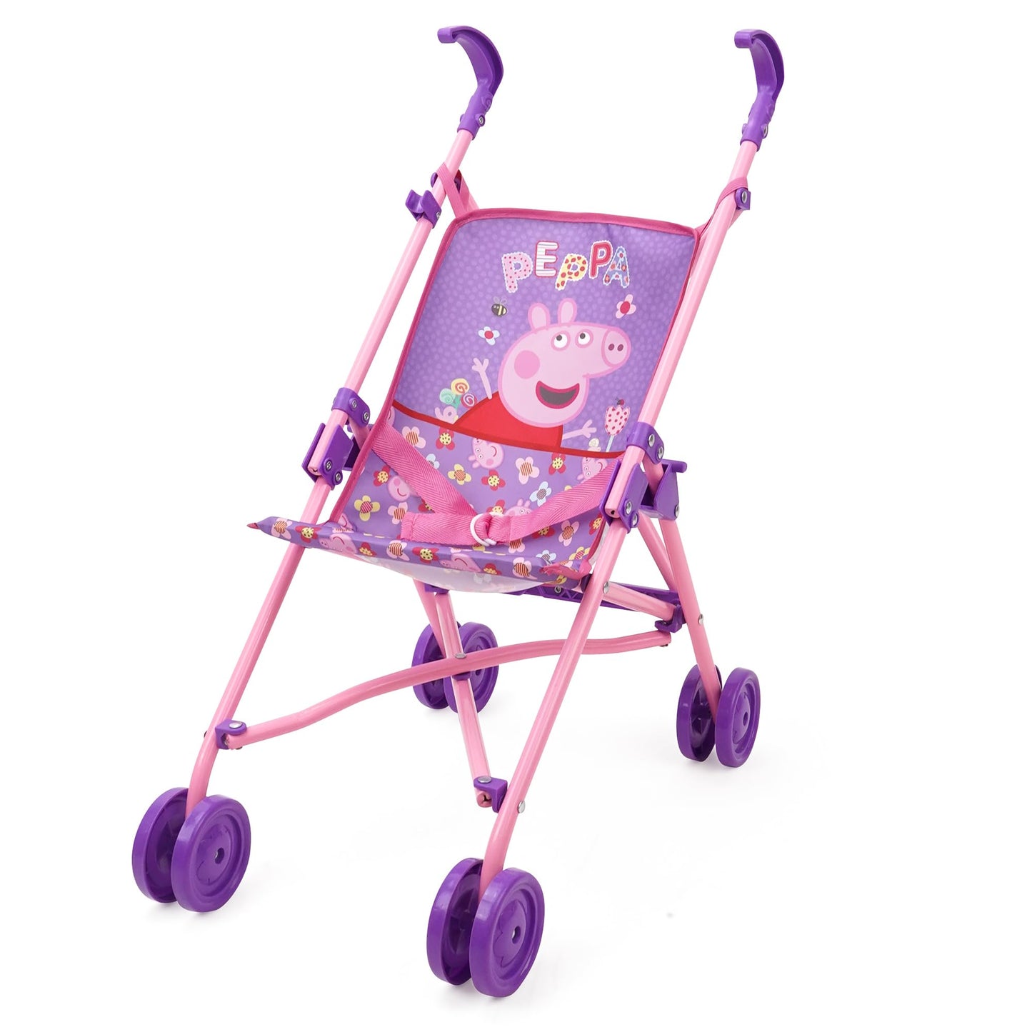 Peppa Pig Doll Umbrella Stroller - Pink & White Dots - Fits Dolls Up to 24" - Easy to Fold - Model T702037 - For Kids Ages 3+