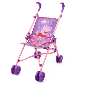 Peppa Pig Doll Umbrella Stroller - Pink & White Dots - Fits Dolls Up to 24" - Easy to Fold - Model T702037 - For Kids Ages 3+