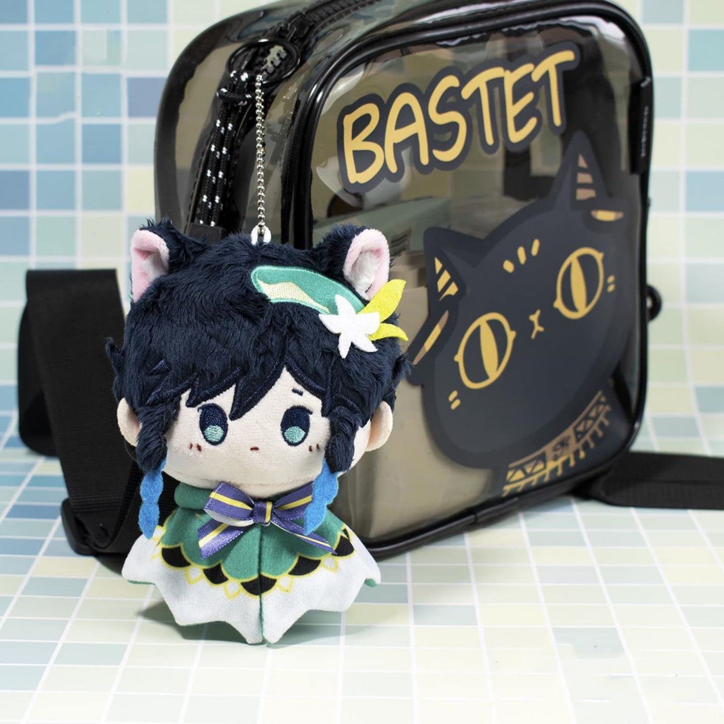 Genshin Impact Plush Toys Venti Zhongli Kazuha Xiao Plush Toy, Keychain Anime Figure Soft Stuffed Gift For Game Fans(Venti)