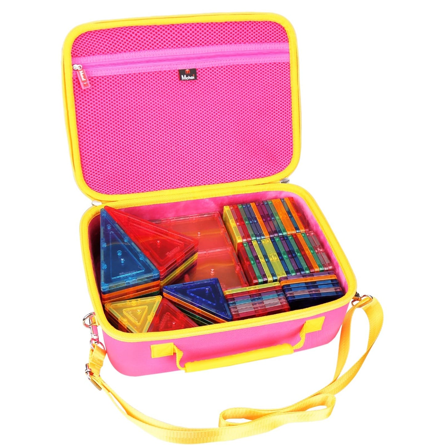 Mchoi Shockproof Carrying Case Fits for PicassoTiles/Playmags 100 Piece Set Magnet Building Tiles, EVA Portable Storage Case Sho