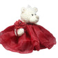 20' Quinceanera Burgundy Teddy Bear Doll With Dress - Kinnex Collections, Realistic & Unique Centerpiece B16831-7