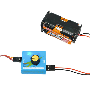 Barnabas Robotics Servo Motor Tester Kit - 180° 9g Servo Motor, RC Tester Controller, 6V Battery Holder, Black, Model KIT-3-4