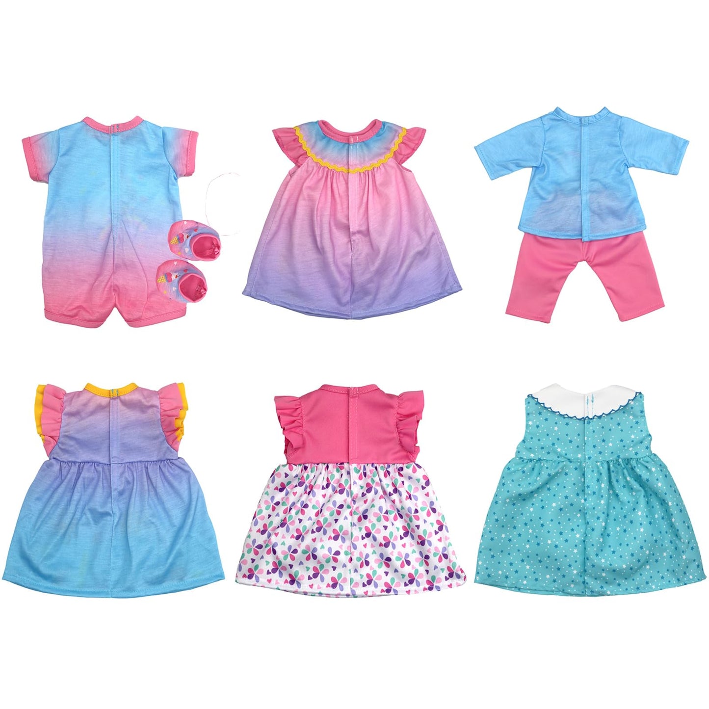 6 Pack Doll Clothes For 13-16 Inch Baby Dolls, Dress For 13-16 Inches Dolls, Compatible With Toy Jc, Toy Manhattan, Toy Doug Melissa