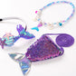 Funna Little Mermaid Costume For Girls Princess Dress Up With Accessories Wig Purple, 5T