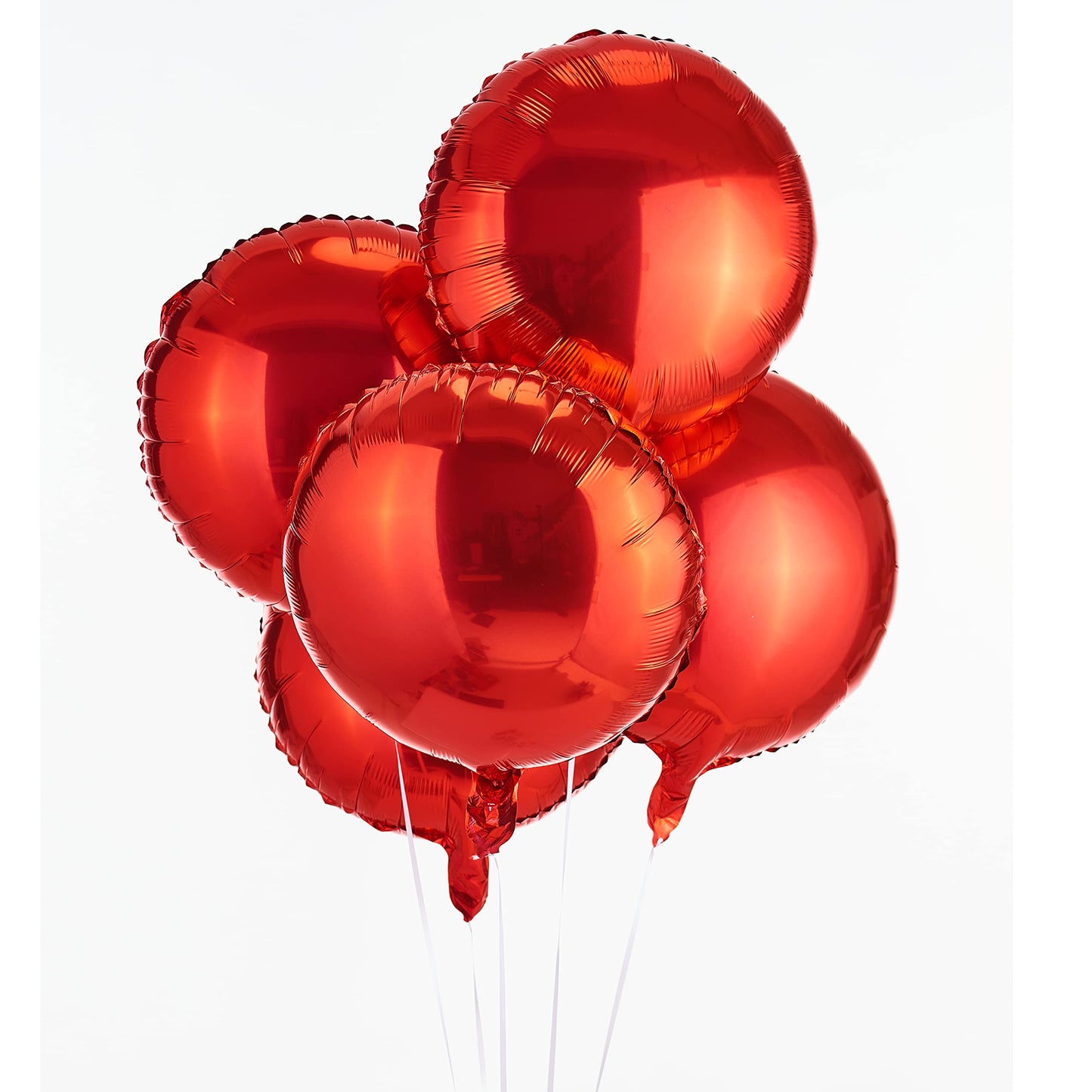 Red Foil Balloons, Round Shape 10Pcs Big Mylar Balloons Helium Balloons For Birthday Baby Shower Wedding Party Decoration 18 Inc