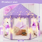 Kixinwa Purple Princess Tent For Girls, Kids Play Tent With Led Large Star Lights, Castle Playhouse Tent For Children Toddlers I