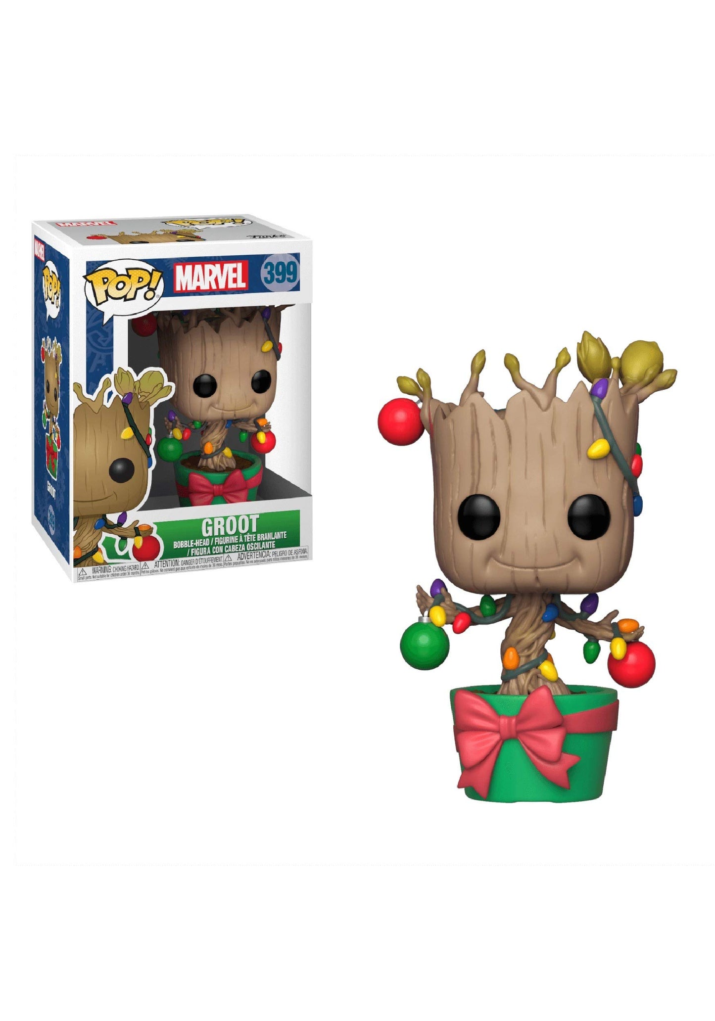 Funko Pop Marvel Holiday Groot Collectible Figure, Standard Size, Multicolor, Model 33982, Resin Material