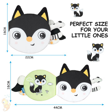 HOTUT Soft Toys Baby Cloth Books, Baby Soft Books, Baby Bath Cloth Book, First Year 3D Animals Tails Crinkle Sensory Touch and F