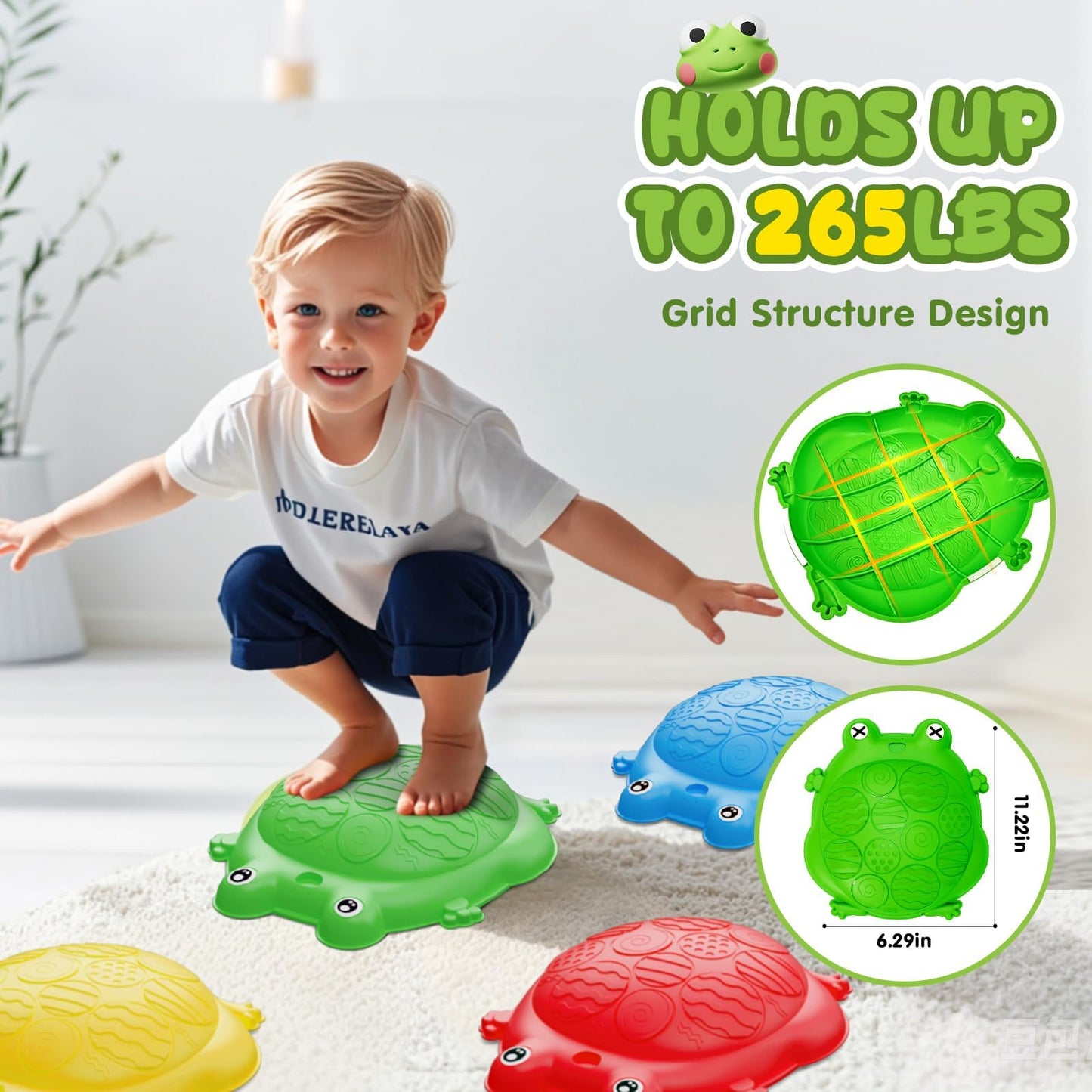 Auntyfey Stepping Stones Kids, 6 Pc Balance Stones For Toddlers 3-5, Sensory Play Indoor/Outdoor Toys