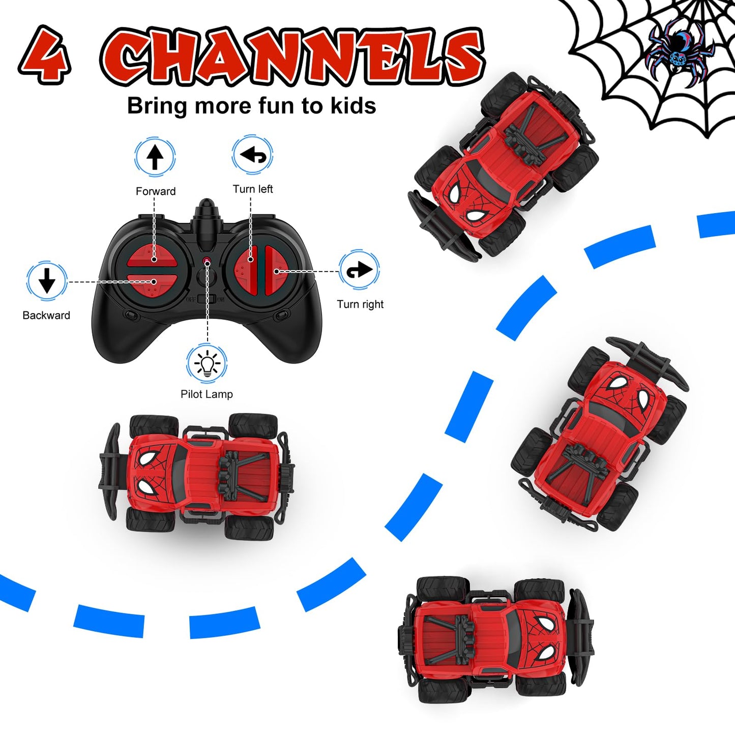Remote Control Car for Boys 4-7, 1:43 Scale Mini RC Cars for Kids 3-5, RC Truck Christmas Birthday Gift for Toddlers 3 4 5 6 7 8