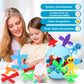 Suction Bath Toys For Kids, 20 Pcs No Hole Outer Space Bath Toy With Eggshell & Bag, Silicone Suction Cup Toys, Sensory Window B