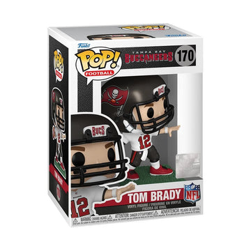 Pop Sports: Bucs Tom Brady #170 (Away Uniform) Vinyl Figure (Bundle With Eco Tek Protector Case And Funko Pop Shipper Box For Ad