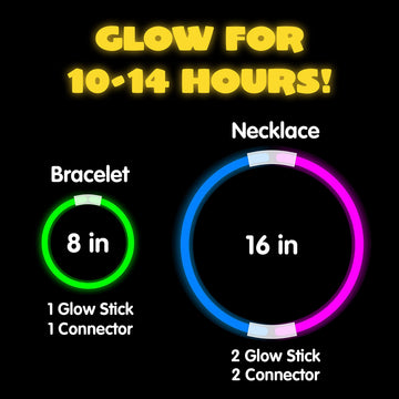 Joyin 100 Pcs 8' Glowsticks, Bracelets Necklaces, Glow In The Dark Party Favors, Easter, Christmas, Halloween Supplies Pack, Football Party Supplies