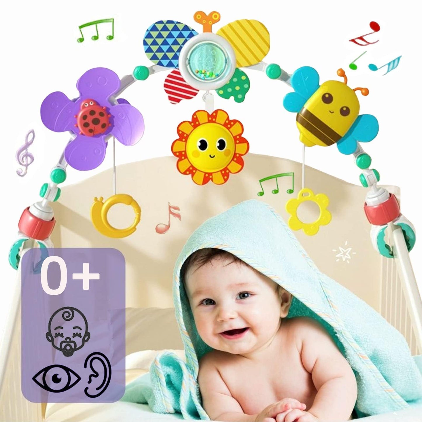 Pau1Hami1Ton Baby Stroller Arch Toys, Car Seat Toys,Bouncer Toy Bar/Mobile For Bassinet,Adjustable Baby Hanging Toys Fit For Cri